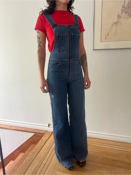 genuine lucky brand Denim - VINTAGE 70s Denim bell bottom overalls